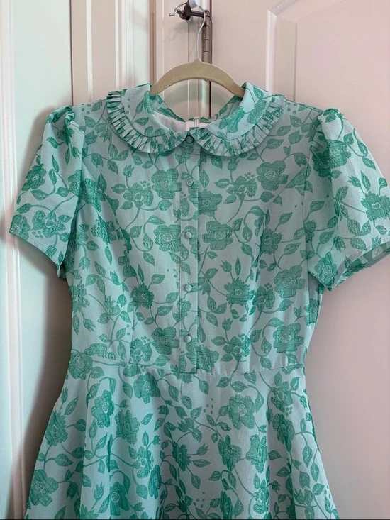 Ivy City Co Mint Green Floral Fit-and-Flare Midi Dress - Picture 2 of 7